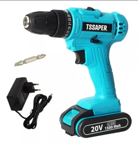 Parafusadeira e Furadeira - Bateria 20v 1500 Mah Tssaper - Pronta Entrega 