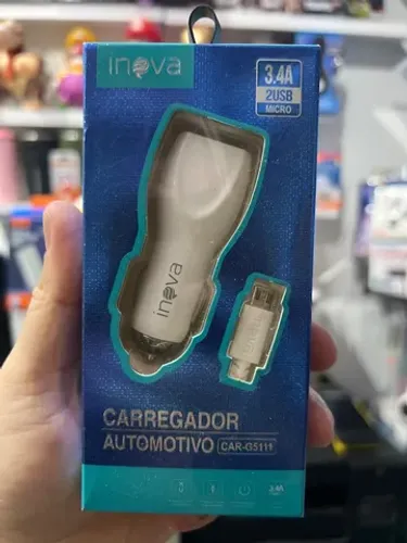 Carregador automotivo com cabo v8