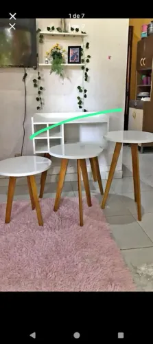 Vendo lindas mesinha de canto e aparador Fabricação própria mdf brilho venha para loja e 