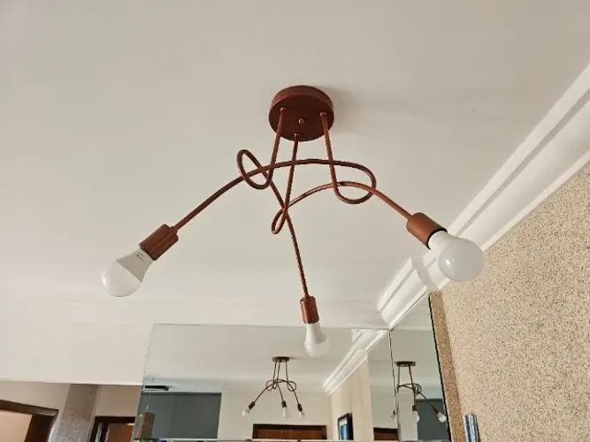 Pendente Inspire Papilon 3 Lâmpadas Metal Cobre Novíssimo Bivolt