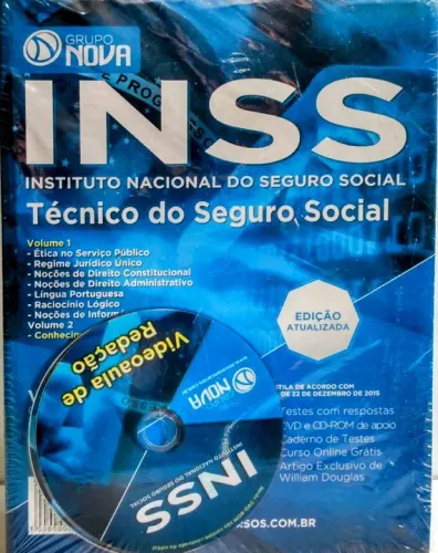 Apostila - Concurso Técnico do Seguro Social - Vol.1 e 2 + Livro Teste - Novo 