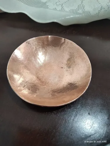 Mini tigela de cobre maciço martelado