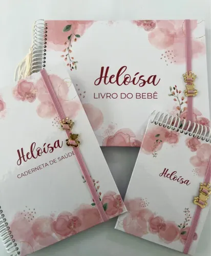 Kit comLivro do bebê recordação, carteira vacinação