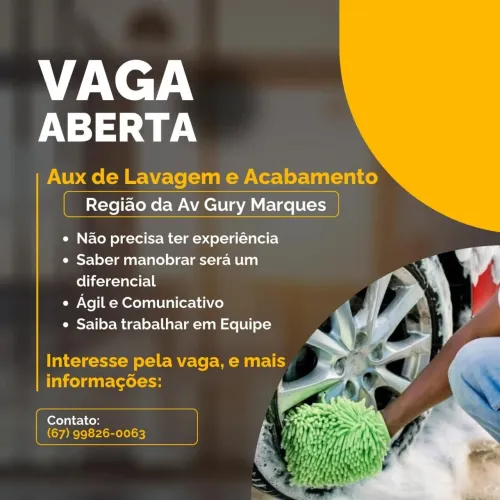 Vaga para lavador e acabamento