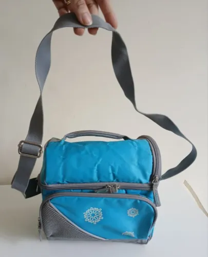 Bolsa térmica para Marmita Azul Porta-marmita lancheira almoço lanche janta alimentos
