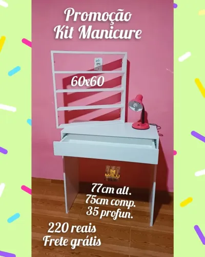 Promoção Kit Manicure - Branco com Prateleira
