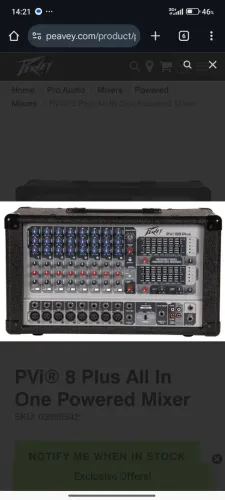 Mesa de Som Peavey PVi® 8 Plus All In One