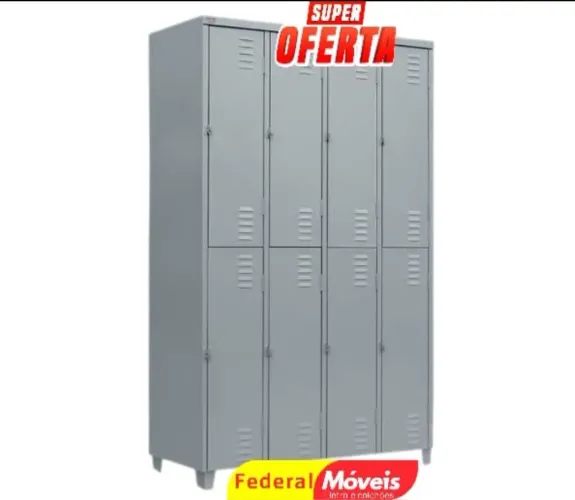 Armário Roupeiro de Aço 08 Portas - Novo, Forte e Espaçoso!