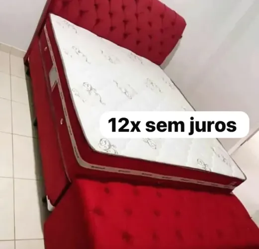 Cama box colchão molas base novo