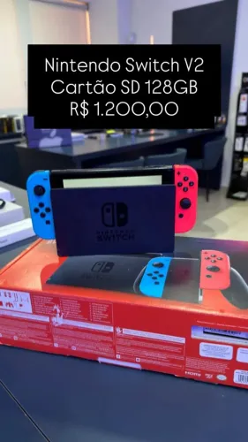 Nintendo Switch V2 / Cartão SD / 128GB / Com Garantia / Loja física / $1.200,00