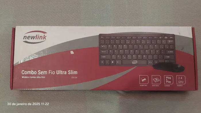 Kit Teclado e Mouse Sem Fio Newlink Ultra Slim