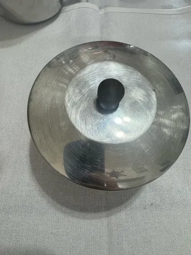 Manteigueira de inox com tampa década de 70