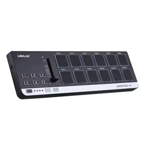 Controlador MIDI Worlde EasyPad 12 - 12 pads, fader assignável, USB - novo na caixa