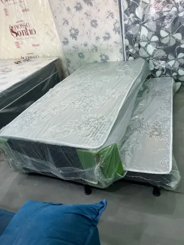 Cama box solteiro com auxiliar espuma ativa temos loja física!!