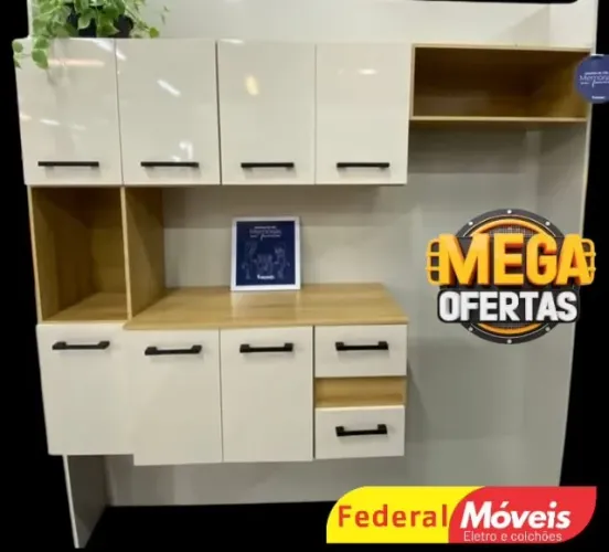 Armário Suspenso de Cozinha Off White PRONTA ENTREGA