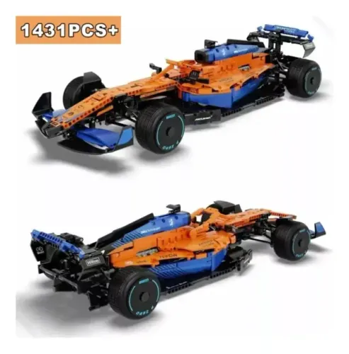 Blocos de Montar F1 McLaren 2022 com 1432 peças 65 cm (compatível com Lego)