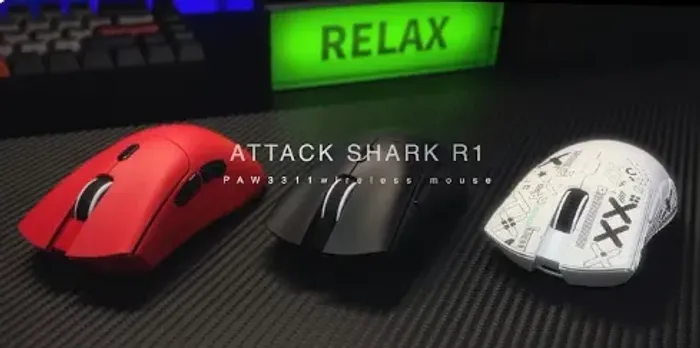 Mouse Attack Shark R1 Gamer Paw331 De Alta Precisão -3 cores disponiveis