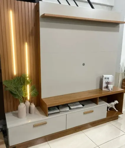 Estante Home Theater Para Tv Até 65 Polegadas Despertar - Cinamomo-off White