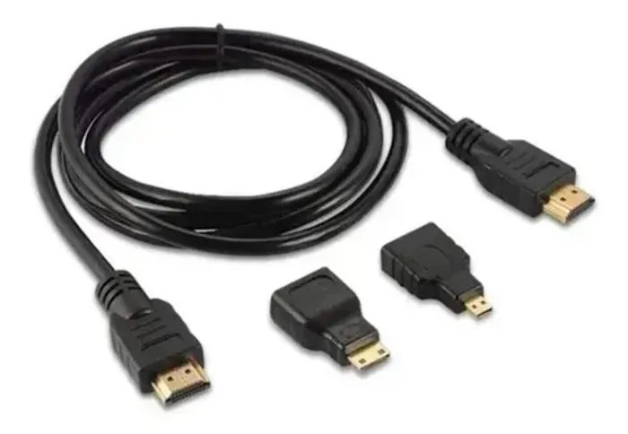 KIT CABO HDMI 3X1 COM PLUG ADAPTADOR HDMI MICRO