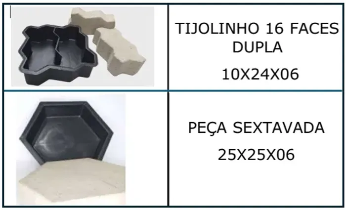 Formas plásticas para tijolinhos 'pavers'!!!