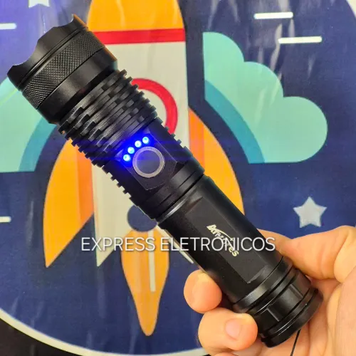 LANTERNA T9 METAL PROFISSIONAL POTENTE RECARREGÁVEL