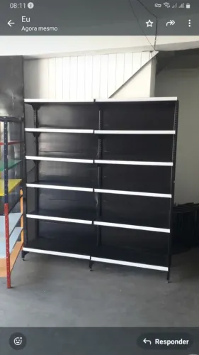 GONDOLAS COR PRETA MERCADO E LOJAS SO AGENTE TEM MEIO E LATERAL CENTERACO * ZAP