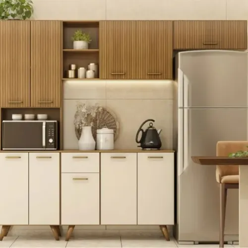 "Praticidade e Design: Cozinha Olinda com Balcão, 10 Portas e 1 Gaveta - Ponta de Estoque