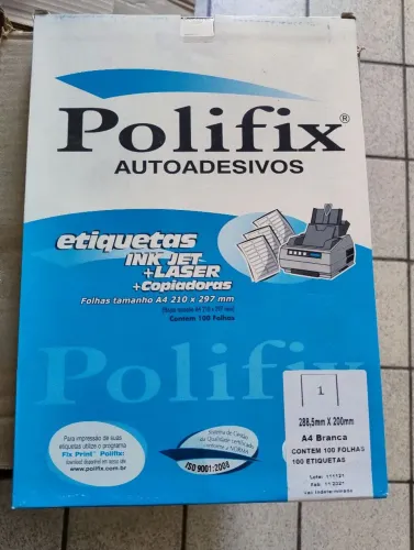Etiquetas Adesivas A4 100 Folhas - Polifix