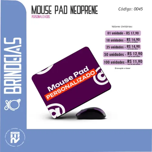 Mouse Pad Neoprene Personalizado | Brindes Personalizados Brindeias