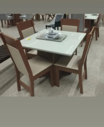 Preço bom Demais de Lindo Conjunto de Mesa com Tampo de Vidro 