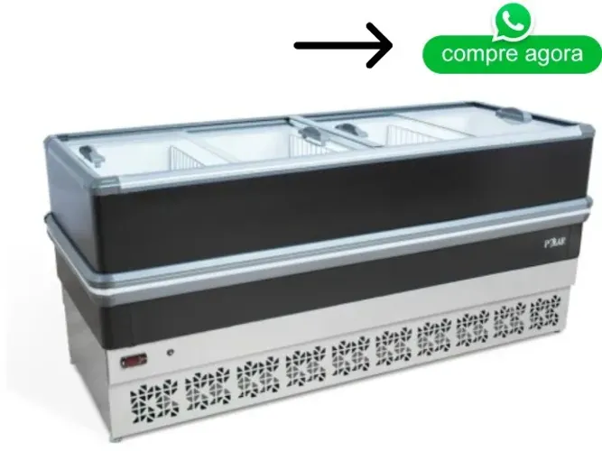 Ilha de Congelados 2M Polar Vidro Reto