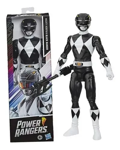 Boneco Power Rangers Titan Hero Hasbro Black  preto sem caixa