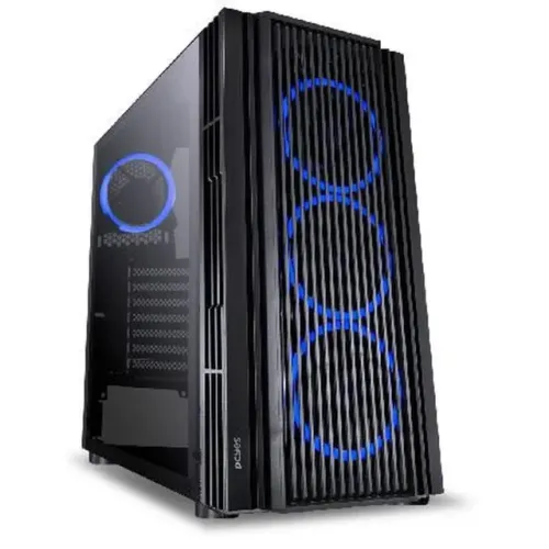 Gabinete Gamer Pcyes Atmos c/ 4 Fans Led Azul - ATX, Micro-ATX e Mini-ITX - WZetta