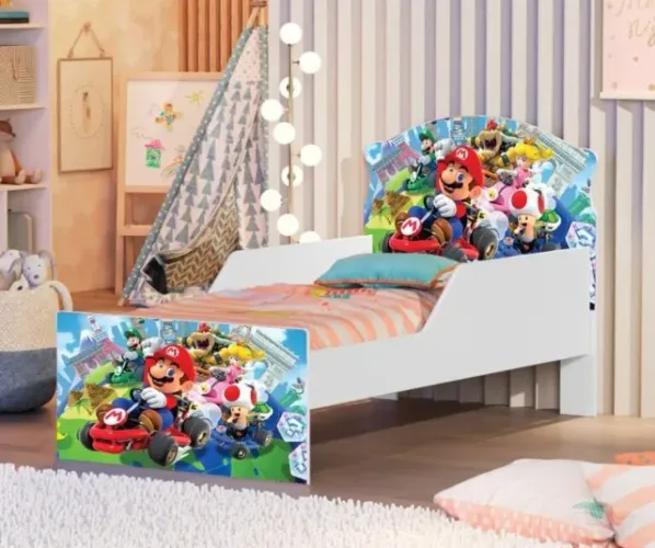 Mini Cama Juvenil Lívia Super Mario   Pronta Entrega