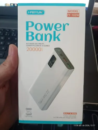 Carregador Power Bank de Carga Rápida, Portátil, 20000mah, Grande Capacidade, USB-C, 22.5w