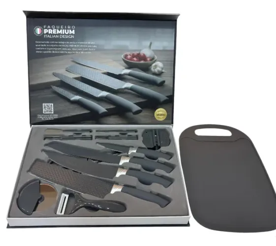 Faqueiro Premium - 17 Peças - Cinza Para churrasco e utilidades) NOVO