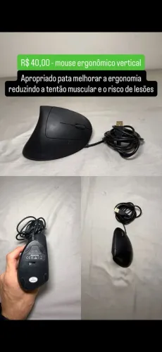? Mouse Ergonômico Vertical USB - Conforto e Ergonomia