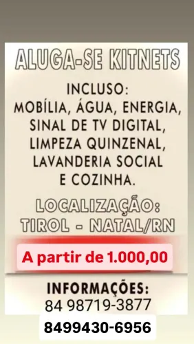Aluguel de Kitnet Mobiliado em Tirol