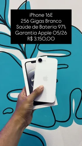iPhone 16e / 256B / Branco / Saúde da bateria 97% / Loja Física