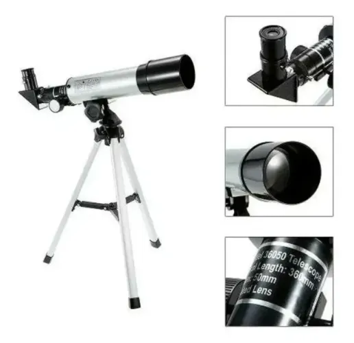 Telescopio Refrator Constellation F36050 Aproximação Até 90x Cor Prateado