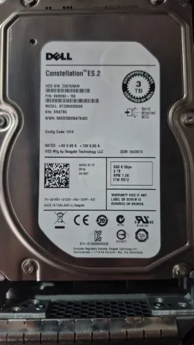 Hd dell 3tb sas 7.2k Pn 091k8t