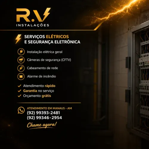 Eletricista em Manaus 24h | Instalação de Câmeras e Alarmes