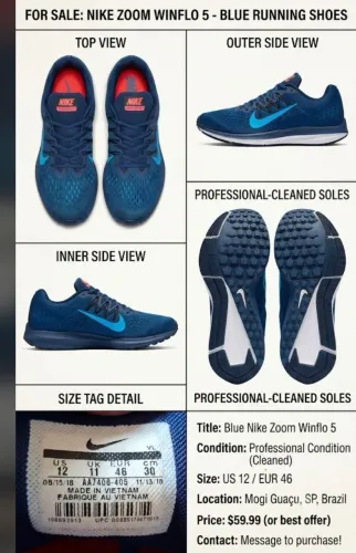 Tenis Nike Zoom winflo 5 - Azul - Tam 44