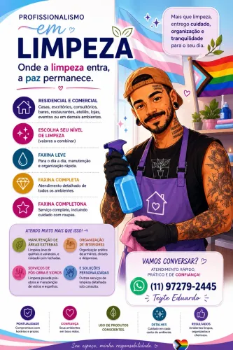     ? Faxina Residencial | Confiança, Capricho e Organização