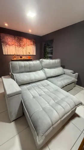 Sofá Retrátil Cinza
