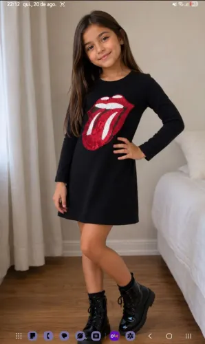 Vestido infantil preto