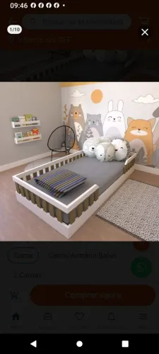 CAMA INFANTIL MONTESSORIANA SOLTEIRO 459,99