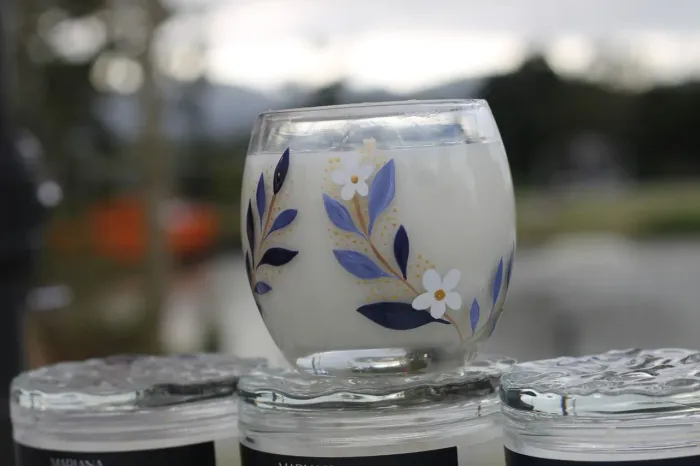 Decoração, velas aromáticas, pintada a mão