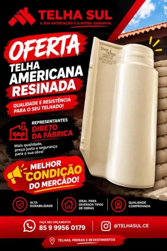 TELHA AMERICANA MARFIM RESINADA