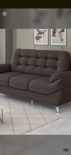 Sofá 3 Lugares Mercury Em Tecido Suede 200cm Linoforte Liso Marrom